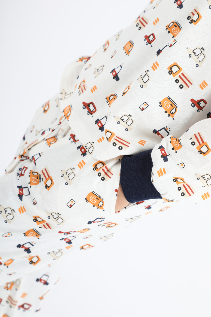 Pyjama véhicules orangé