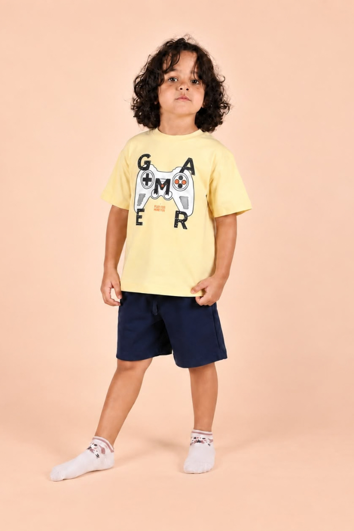 Ensemble Gamer – Jaune & bleu marine