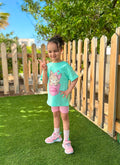 Ensemble Fille 100% Coton – Chaton vert